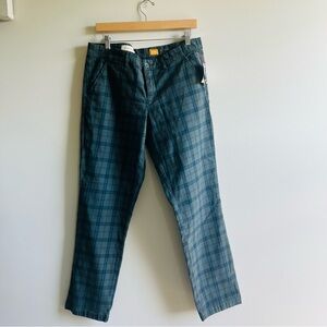 Anthropologie Pilcro Hyphen Green Plaid Mid Rise Chinos Y2K Size 31